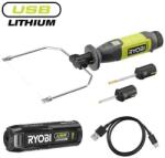 RYOBI 4V USB Lithium melegenvágó, adapterekkel, 1x2, 0Ah akkumulátor, töltő - RHC4-120G (5133006198) - jatekotthon