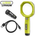RYOBI 4V USB Lithium nagyítólámpa, 1x 2, 0Ah akkumulátor, töltő - RML4-120G (5133006229) - jatekotthon