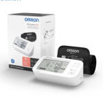 Omron Tensiometru automat Omron M6 pentru brat, cu afisaj digital, masurarea tensiunii arteriale si a pulsului, Alb Negru