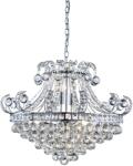 Searchlight 5046-6CC 6LT CRYSTAL TIERED CHANDELIER, CHROME, CLEAR CRYSTAL DECO