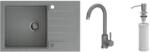 Quadron Készlet graniteQ mosogató Quadron Peter HCQP7850SZK, konyhai csaptelep Quadron Kate 3623500_GR, MFS1001GR