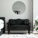 vidaXL fekete bársony pad párnákkal 120, 5 x 65 x 75 cm (372145) - pepita