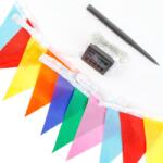 Garden of Eden Szolár fényfüzér, zászló, 4 m, 35 színes LED, 11734