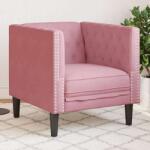 vidaXL rózsaszín bársony Chesterfield kanapéfotel (372676) - pepita