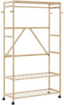 vidaXL bambusz ruhaállvány polcokkal és kerekekkel 110x40x180 cm (4008923)