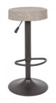 Bizzotto Scaun de bar cadru fier gri si sezut piele ecologica gri deschis Piper 35 cm x 35 cm x 64/85 h (0733338deco)