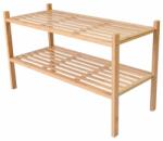 Divero Raft din bambus, 2 polițe, dulap de pantofi, 68 x 29 x 40 cm (HM30910) Raft