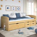 vidaXL IRUN tömör fenyőfa kanapéágy 5 fiókkal 90 x 200 cm (VD3185211)