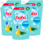 Baba folyékony krémszappan utántöltő antibakteriális összetevővel (3x750 ml) + ajándék törölköző