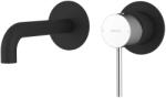 SAPHO ULTRASAN falbasüllyeszthető csaptelep, 16cm-es kifolyócsővel, matt fekete/króm (UT118VBC) (UT118VBC)