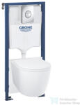 GROHE SOLIDO falra szerelhető WC szett, Start Round wc és soft close ülőkével, Grohe Sail króm nyomólappal 103846SH00 (103846SH00)