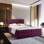  Kárpitozott boxspring ágy GLORIEN 160x200 cm bíborszínű Matrac: Bonell rugós matrac