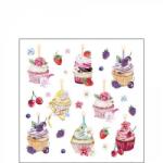 Ambiente Fruity cupcakes white papírszalvéta 25x25cm, 20db-os