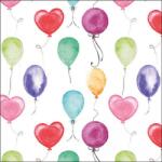 Ambiente Flying balloons white papírszalvéta 33x33cm, 20db-os
