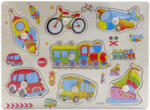  Fogantyús fa puzzle, fogós puzzle, kirakó 30x23 cm - Járművek Nr1