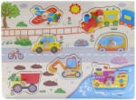  Fogantyús fa puzzle, fogós puzzle, kirakó 30x23 cm - Járművek Nr2