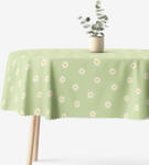 Goldea față de masă impermeabilă - margarete pe verde - ovală 140 x 280 cm Fata de masa