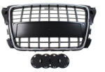 --- None --- Audi Hűtőrács A3 8P S8 Style Króm Fekete 09-12