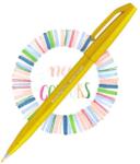 Pentel ecsettoll kalligrafikus hajlékony hegyű Brush Sign Pen - citromsárga (SES15C-G)