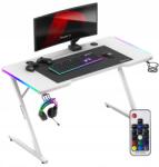 Huzaro Gamer Számítógépes íróasztal Huzaro Hero 2.5 Rgb Led White Carbon (HZ - Hero 2.5 White RGB)