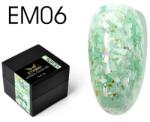Everin Marble Color Gel EM06 - Gel color cu efect marmurat verde pastel și fulgi aurii (5g) (EM06)