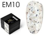 Everin Marble Color Gel EM10 - Gel color cu efect marmurat alb-natural și particule negre-aurii (5g) (EM10)