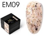 Everin Marble Color Gel EM09 - Gel color cu efect marmurat bej natural și accente negre-aurii (5g) (EM09)