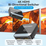 Vention HDMI (2 Portos, kétirányú, 4K, 60Hz, fekete) switcher (AKOB0)