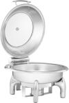 Royal Catering Chafing - kerek, megtekintőablakkal - Royal Catering - 5, 5 l - 1 fűtőanyagcella (RCCD-RT9_6L)