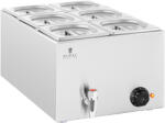 Royal Catering Bain marie - 600 W - 6 GN 1/6 - leeresztőcsap (RCBM_GN1/6)