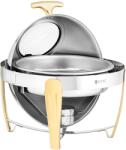 Royal Catering Chafing - kerek - arany díszítőelemek - roll-top fedél - 6 l - Royal Catering (RCCD-RT21_6LG)