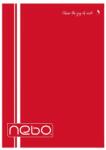 NEBO Caiet A5 Nebo, 48 file, matematica, 60g/mp, coperta plastic, Rosu (16526/ROSU)