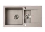 Marmorin Isao 1, 5 Medencés Mosogató Gyümölcsmosóval és Csepegtetővel 780x435x170 Taupe Gray