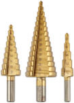 GRAPHITE Lépcsős fúró készlet, 3db-os, HSS-titán, 4-12mm, 4-20mm, 4-32mm (54T300) - olaj