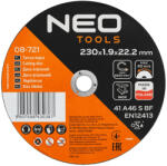 NEO TOOLS Vágókorong, fémhez, 230x1, 9x22, 2mm, 41A 46 S BF INOX, 25db/cs (08-721) - olaj