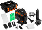 NEO TOOLS Lézer szintező, 3D önbeálló keresztvonallézer, 360 fokos, 12 lézervonal, 25méter hatótáv, tölthető akku, tartozékok, hordtáska, zöld lézervonalak (75-140)