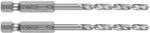 GRAPHITE Csigafúró, 1/4" hatszög szárral, HSS DIN 338, 4mm, 2db/cs (54T705) - olaj