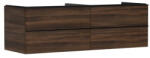 Hansgrohe Xelu Q Konzolos mosdószekrény négy fiókkal 1560/550 mosdótálakhoz, matt fekete fogantyú/sötét dió 54093670 (54093670)