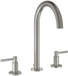 GROHE Atrio két karos mosdócsaptelep L-es méret húzórudas leeresztővel, rozsdamentes acél hatású 20649DC0 (20649DC0)