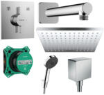 Hansgrohe DouTurn E 2 funkciós zuhanyrendszer csomag egykaros rejtett csapteleppel króm