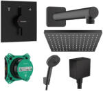 Hansgrohe DuoTurn E 2 funkciós zuhanyrendszer csomag egykaros rejtett csapteleppel matt fekete