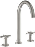 GROHE Atrio 3-lyukas mosdócsaptelep L-es méret, húzórudas leeresztővel, rozsdamentes acél hatású 20643DC0 (20643DC0)