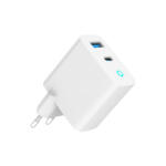 Gembird 30W-os USB-A + USB-C GaN gyorstöltő QC 3.0 és PD funkcióval (220V) [TA-UC-PDQC30L-W-01]