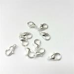  Gyöngy alkatrész- Delfinkapocs, 15mm, 10db-os, ezüst
