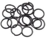  Gyöngy alkatrész-szerelőkarika szimpla 5mm fekete 10db/csom