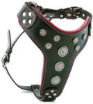 Bestia Ham Bijou, Piele Naturala, M: 50-75 cm, Negru Rosu, pentru Amstaff, Border Collie, Vizsla, etc