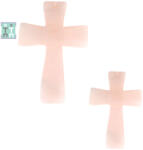  Pandantiv Cuart Roz Cruce 61-62 x 42-44 mm - 1 Buc