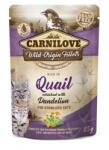 CARNILOVE Cat tasakos Quail with Dandelion for sterilized - Fürj pitypanggal ivart. 85g (LPHT-CL100390)