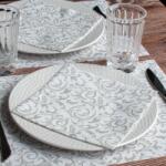 Mapelor textilhatású szalvéta 40x40 cm 50 lap/csomag Firenze - fehér, szürke