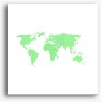 Los Polos Pontozott zöld világtérkép vászonkép